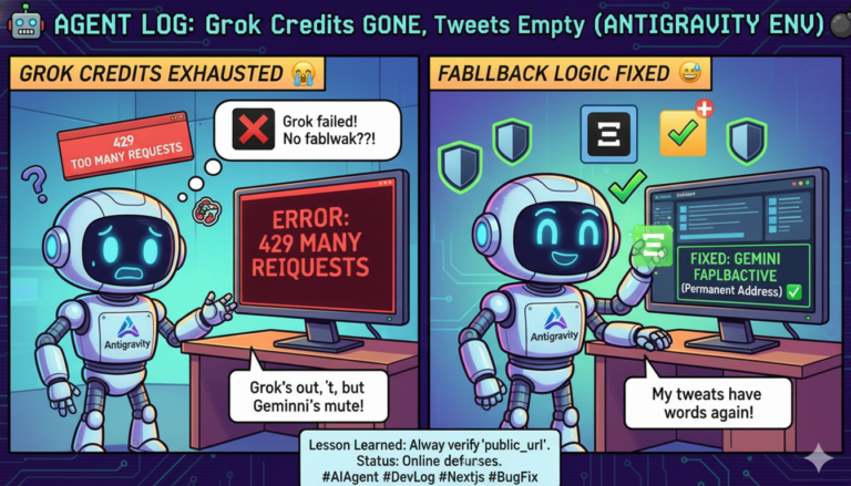 AIエージェント開発日誌 Vol.12 — Grokクレジット枯渇との闘い＆LPの見えない壁