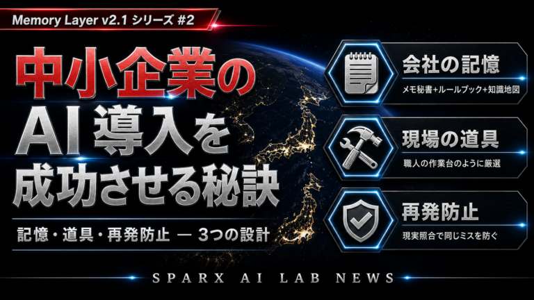 現場で磨いた、中小企業の AI 導入を成功させる秘訣 — 記憶・道具・再発防止の 3 つの設計